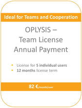 Load image into Gallery viewer, OPLYSIS - Recurring team license, billing every 12 months, 5 users