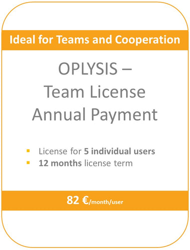 OPLYSIS - Recurring team license, billing every 12 months, 5 users